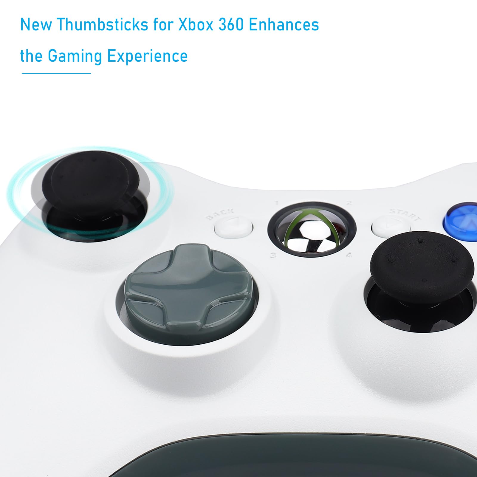 20/40x Impugnature Per Joystick Analogico – Bastoncini Pollici Con Tappo Per Controller Xbox 360