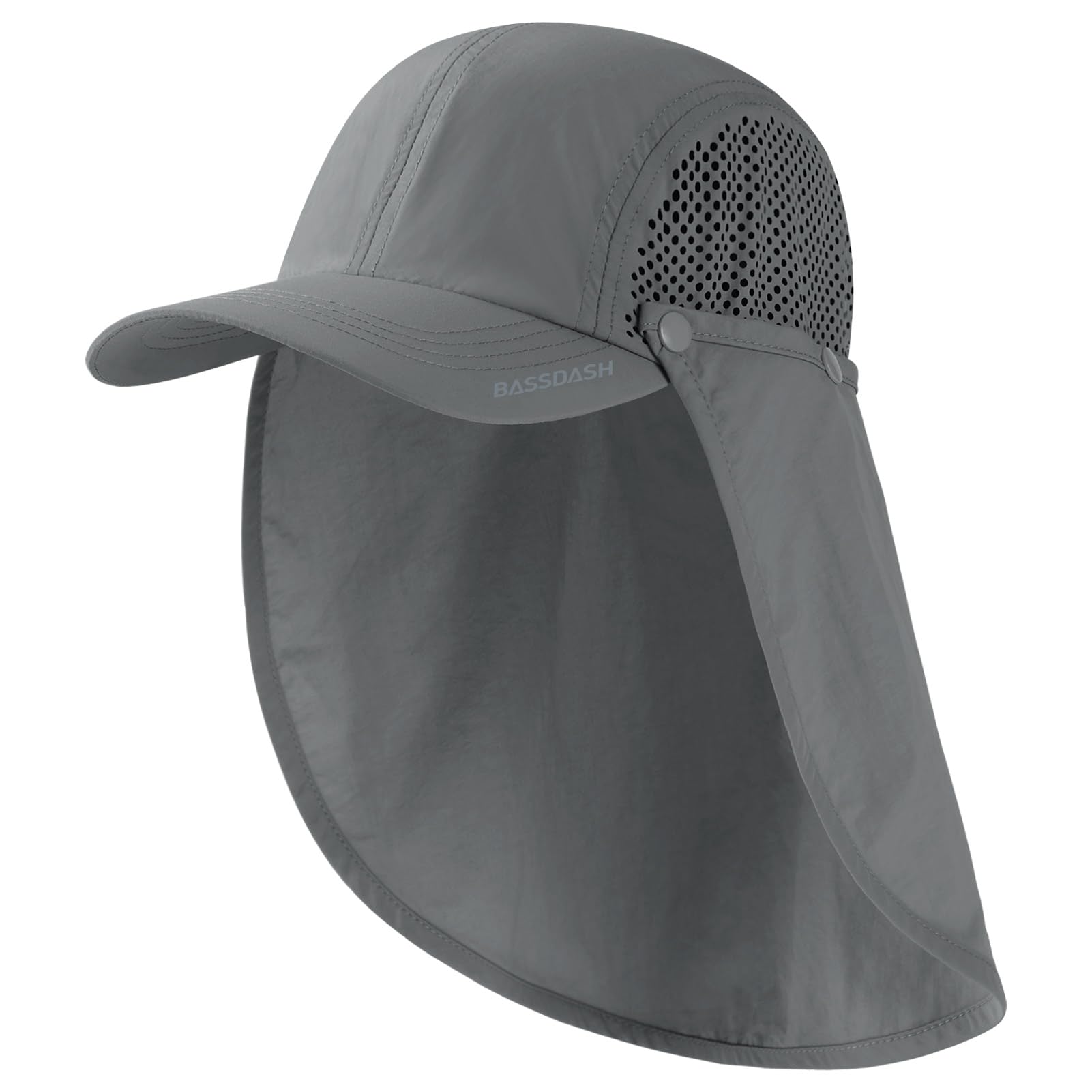Bassdash UPF 50+ Foldable Fishing Hat Baseball Cap with Removable Neck Flap Portable for Men Women Golf Hiking