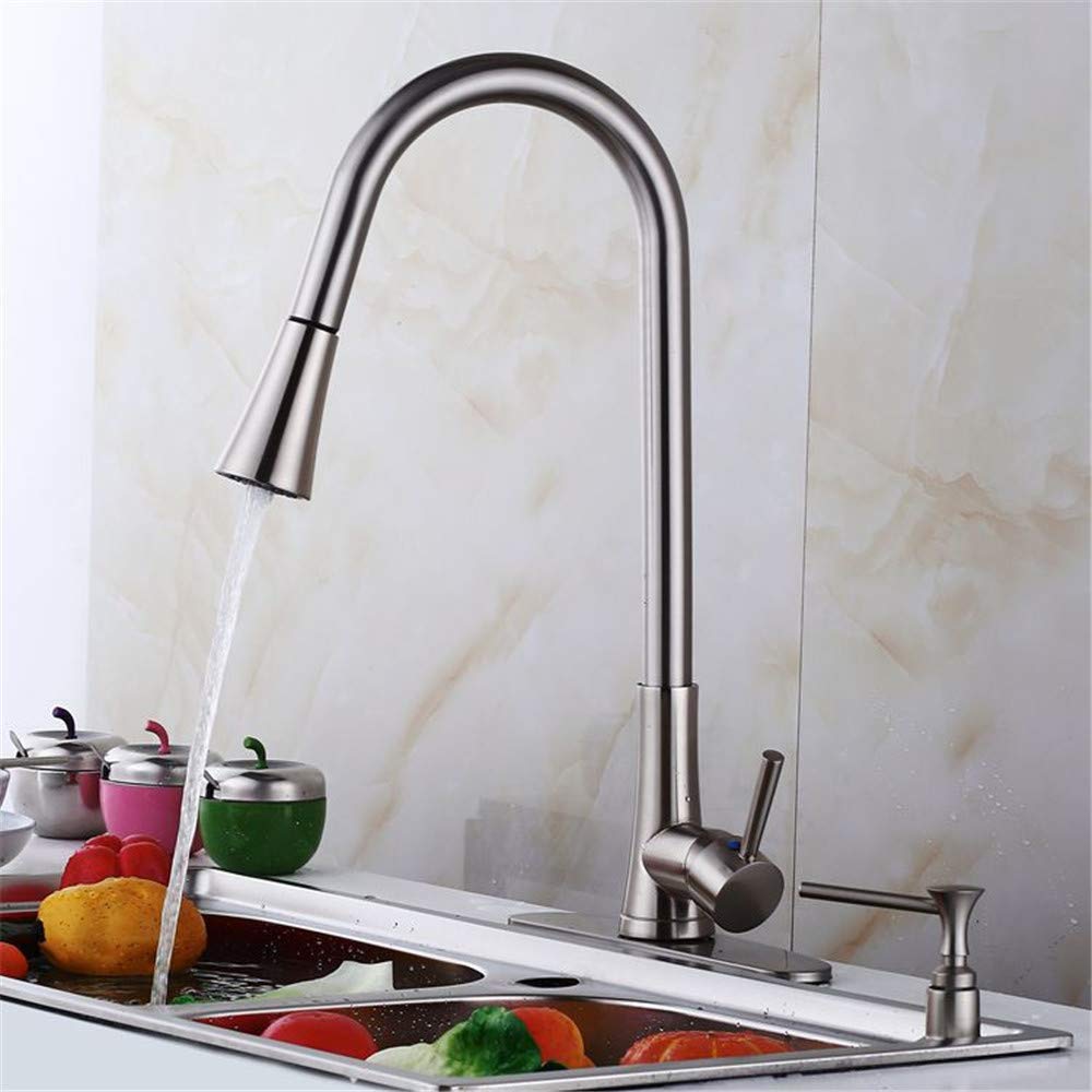 Mitigeur de cuisine extractible tout en cuivre pour évier d'eau chaude et froide