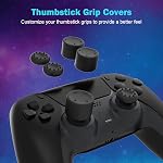 NexiGo Enhanced PS5 Controller Charger with Thumb Grip Kit, Fast Charging AC Adapter, Charging Station Dock for Dual PlayStation 5 Controllers with LED Indicator, Black