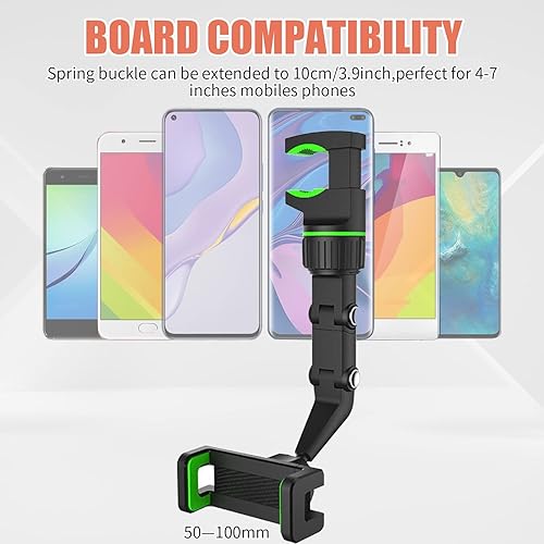 Miniatura 5 de Soporte para teléfono de coche, soporte para espejo retrovisor giratorio de 360 grados, soporte retráctil para tablero de automóvil, soporte