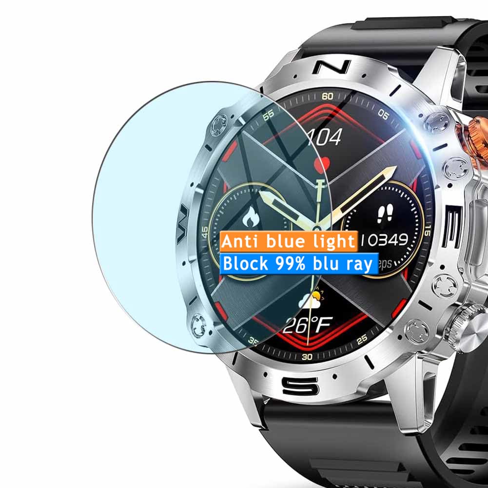 Vaxson 3-Pack Anti Blue Light Screen Protector, compatible with Msoat K59 1.43" smartwatch Smart Watch, TPU Guard Film Protectors Sticker [NOT Tempered Glass]