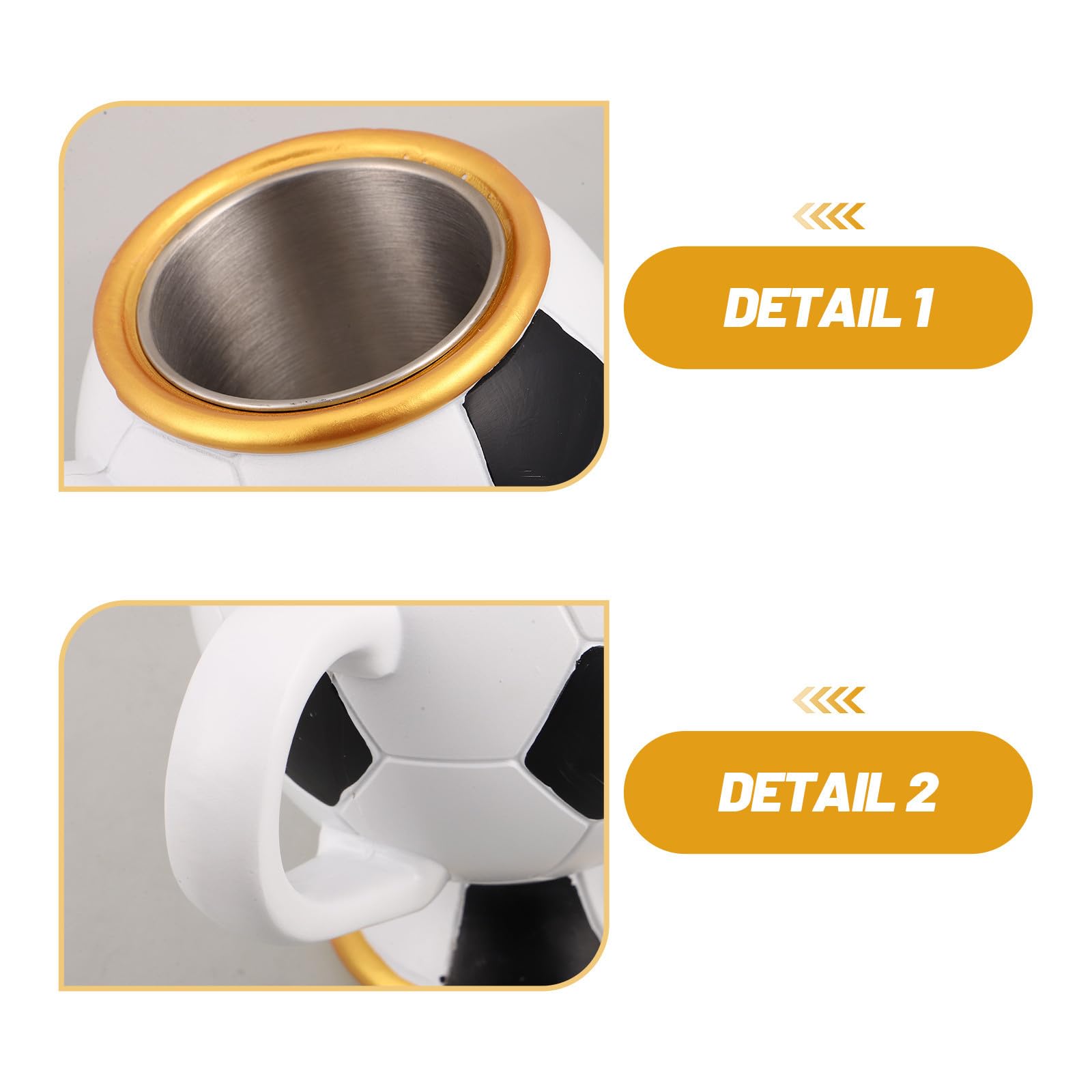 TOYANDONA Tazza da Caffè a Forma di Pallone da Calcio in Resina 420ml con Isolamento e Design Elegante la Festa Mondiale a Casa al Café