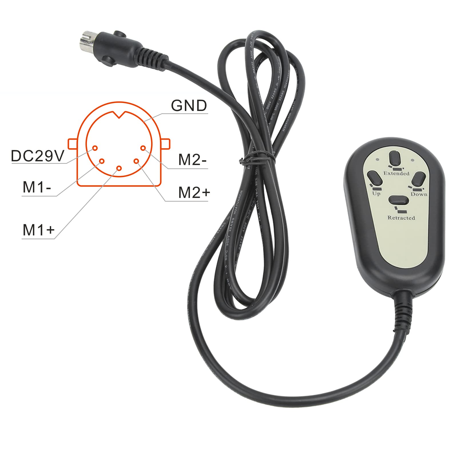RIZGHWOY Sedia Reclinabile Elettrica Switch Switch Controller 4 Pulsante Mano di Controllo Telecomando per Poltrona a Doppio Motore per Sedia di Massaggio di Divano Elettrico (Testa dritta)