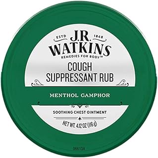J.R. Watkins Menthol Camphor Cough Suppressant – Vapor Rub Relieves Congestion – Medicated Vapors for Soothing Relief – To...