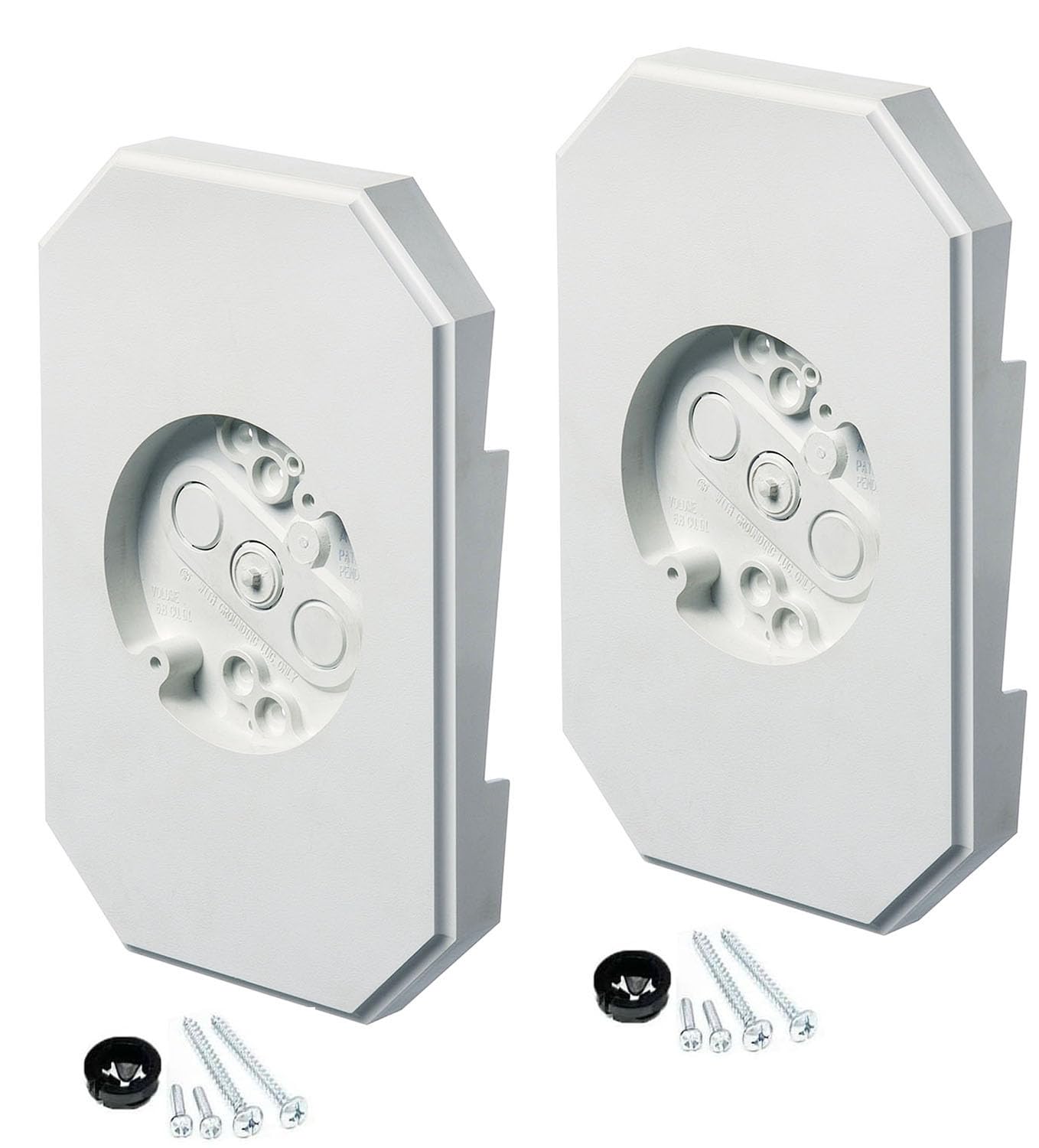 iMBAPrice 8141DBL-2 White Outdoor Light Mounting Block with Built-in Electrical Box, Siding Mounting Plate for 1/2 inch Lap Double and 4 inch Siding, 2-Pack