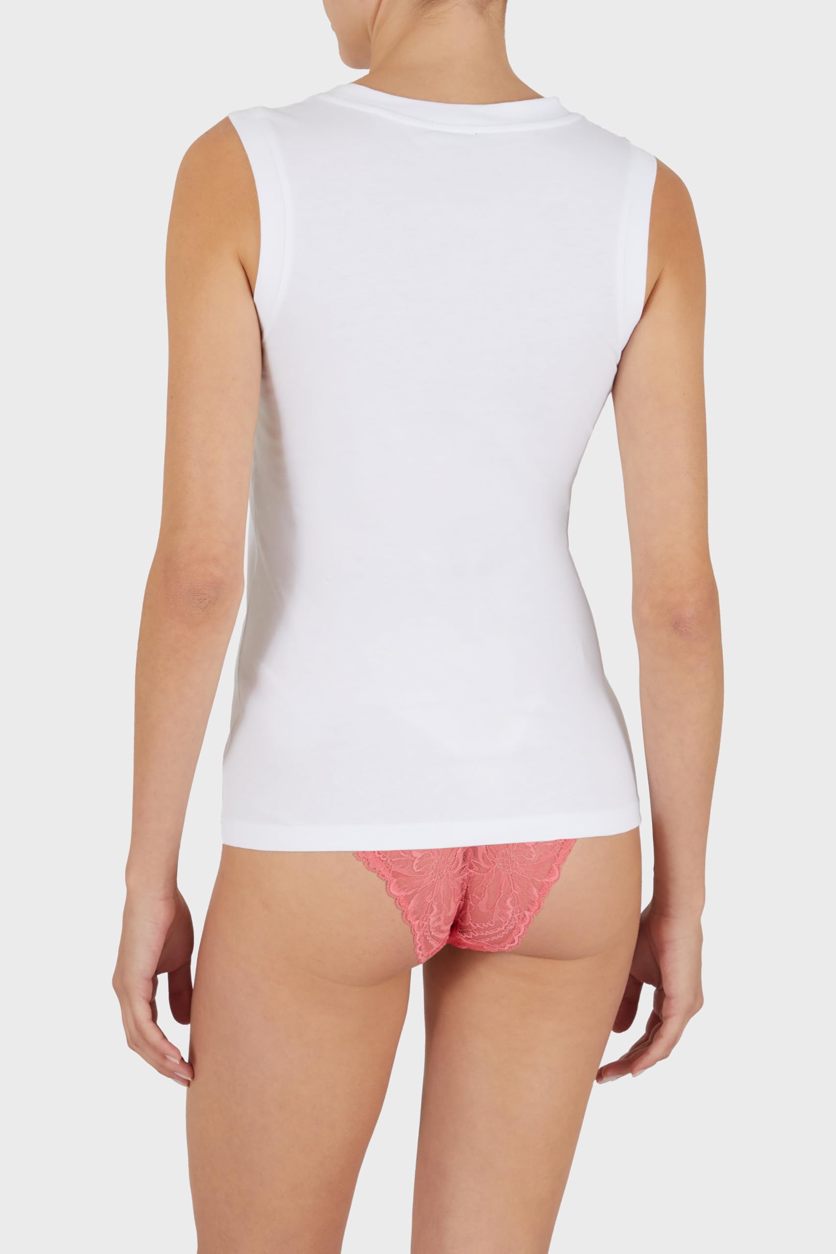 Emporio Armani Damen Iconic Stretch Cotton Logoband Loungewear Tank T-Shirt