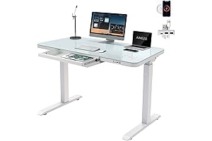 Tresanti Adjustable Standing Desk: Glass Excellence, Wireless Convenience