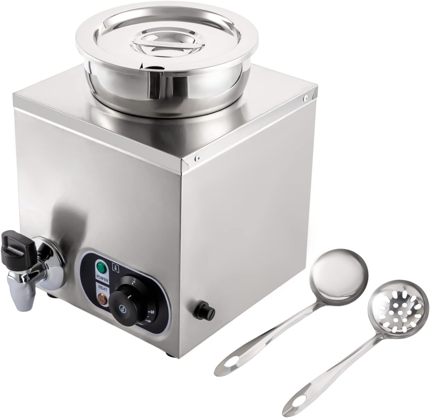 LOYALHEARTDY Commercial Food Warmer, 110V 1200W Bain Marie Food Warmer 6 Pan x 1/3 GN Food Grade 201 Stainelss Steel Electric Steam Table 6-Inch Deep with Glass Cover Buffet Food Warmer Steam Table