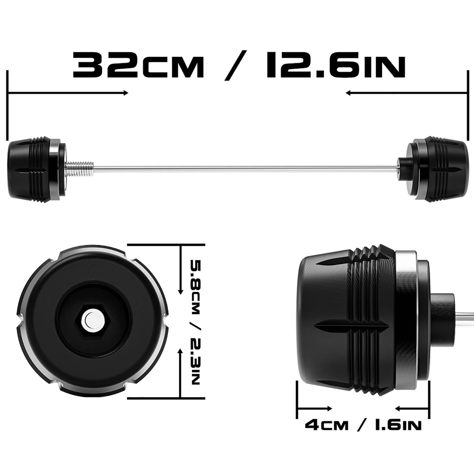 pour R1200GS R1250GS ADVENTURE GS1200 R 1250 GSA R1200 GS 2014-2023 Moto Essieu Avant Fourche Slider Protection Contre Les Chutes (Noir)