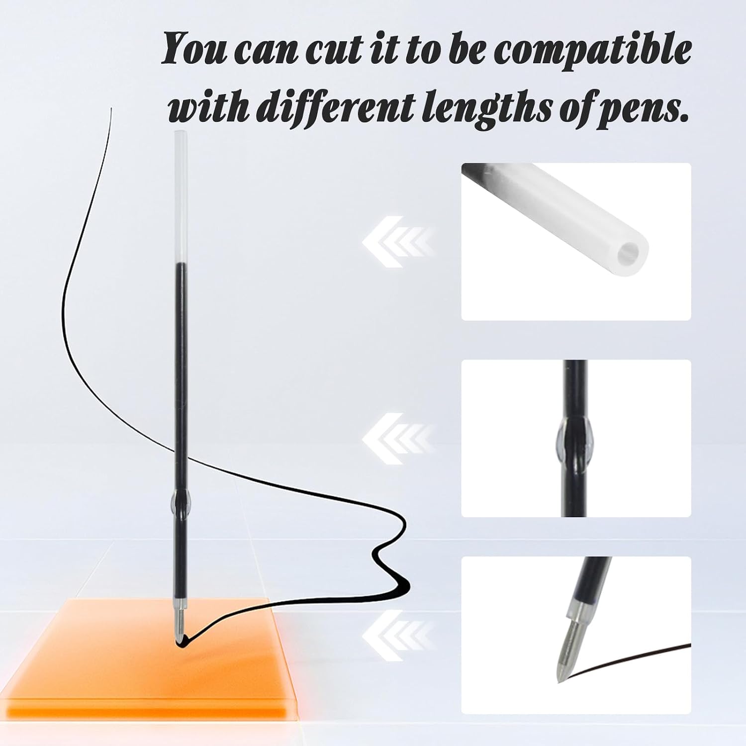 Bonsicoky Ballpoint Ink Refills, Black, 20 Pcs, 0.7mm Medium Tip image 3