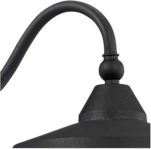 Miniatura 3 de John Timberland Willard - Lámpara de granero industrial rústica para exteriores, con textura de cuello de cisne LED negro de 8 3/4 pulgadas para