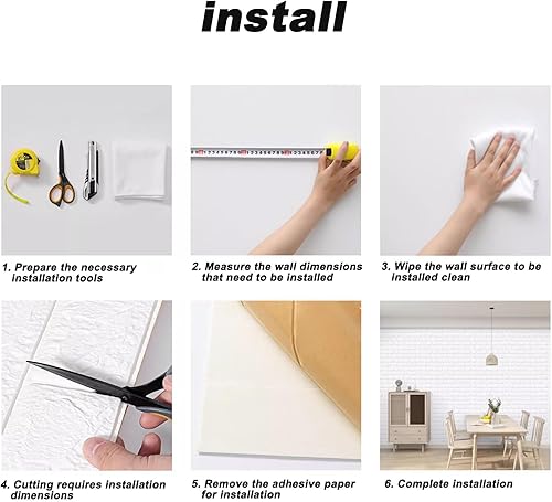 Miniatura 6 de Paneles de pared de ladrillo 3D, papel tapiz de espuma blanca con diseño de hojas verdes, para decoración de pared de sala de estar y dormitorio