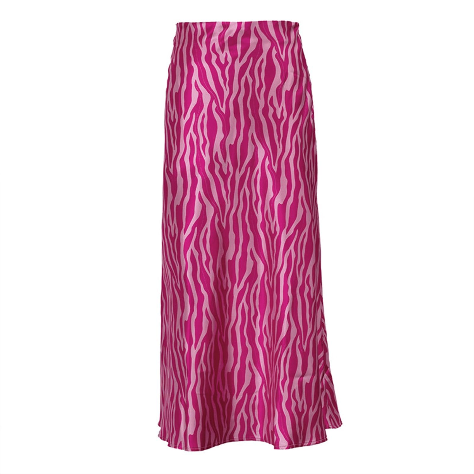 UYHBCNQD Fishtail Women's Maxi Skirts Print Midi Long Skirt with Zipper(Dark Pink,Lagre)