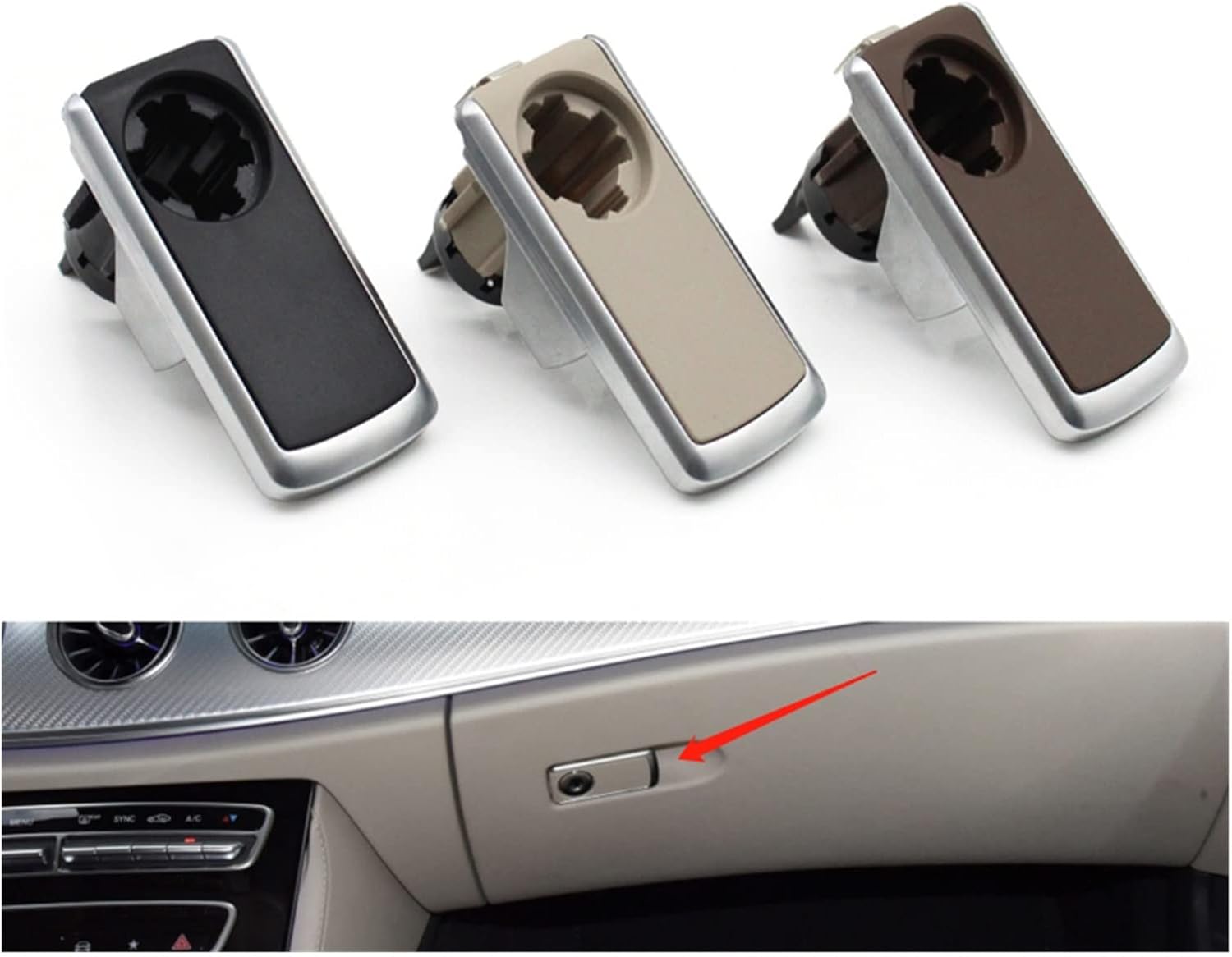 jfqm Car Glove Box Switch Handle Toolbox Lid Switch Fit for Mercedes Benz E CLS Class W213 W257 W238 E200 E260 E300 CLS260 CLS300 (Color : Light Beige)