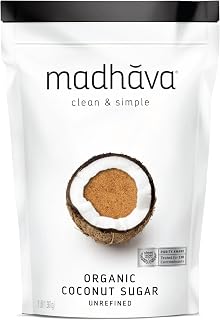 Madhava Organic Coconut Sugar 3lb Bag - Pure Unrefined Natural Sweetener, Vegan Non-GMO Sugar Alternative for Coffee Tea Baking