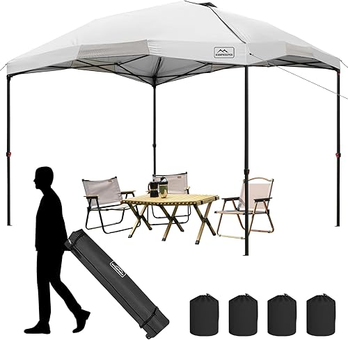 Miniatura 9 de KAMPKEEPER - Tienda de campaña desplegable de 10 x 10 pies para una persona, tienda instantánea portátil, toldo exterior de un solo toque con 3