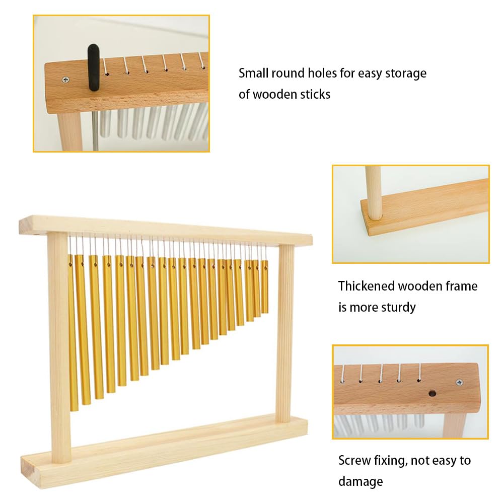 20 toni Chime, Single Row Music Percussion Instruments, Wind Chime Tree con martello, 20 bar, suoneria metallica, campanella a vento per meditazione musicale, yoga in classe