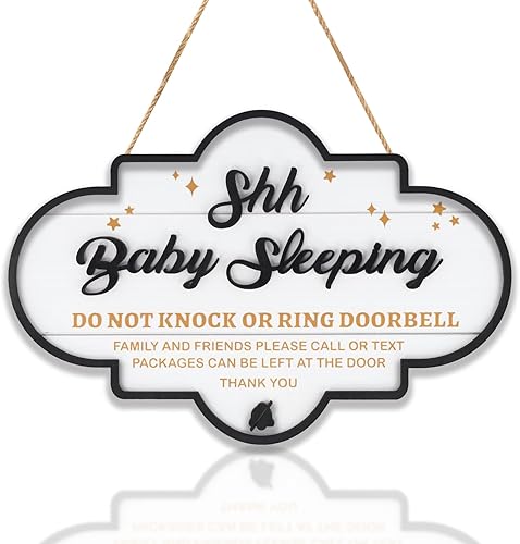 Miniatura 9 de Letrero de timbre con texto en inglés «Please Do Not Knock or Ring» («Please Do Not Knock») para puerta delantera, letrero de madera con texto en