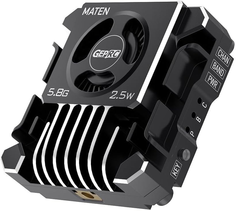 GEPRC MATEN VTX Pro FPV Video Transmitter – High-Power Drone Transmitter with Active Cooling & Cinematic Audio for Long-Range Flight