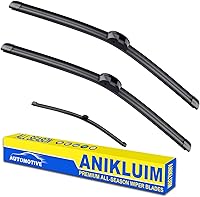 Vista 23 de ANIKLUIM® Juego de limpiaparabrisas de 20 pulgadas + 20 pulgadas con limpiaparabrisas trasero de 12 pulgadas, repuesto automotriz (paquete de 3)