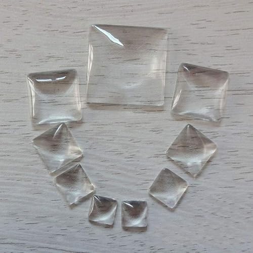 Miniatura 4 de EXCEART 100pcs Square Glass Dome Cabochons Flat Back Clear Glass Cabochon Tiles for Photo Pendant Craft Jewelry Making 25mm