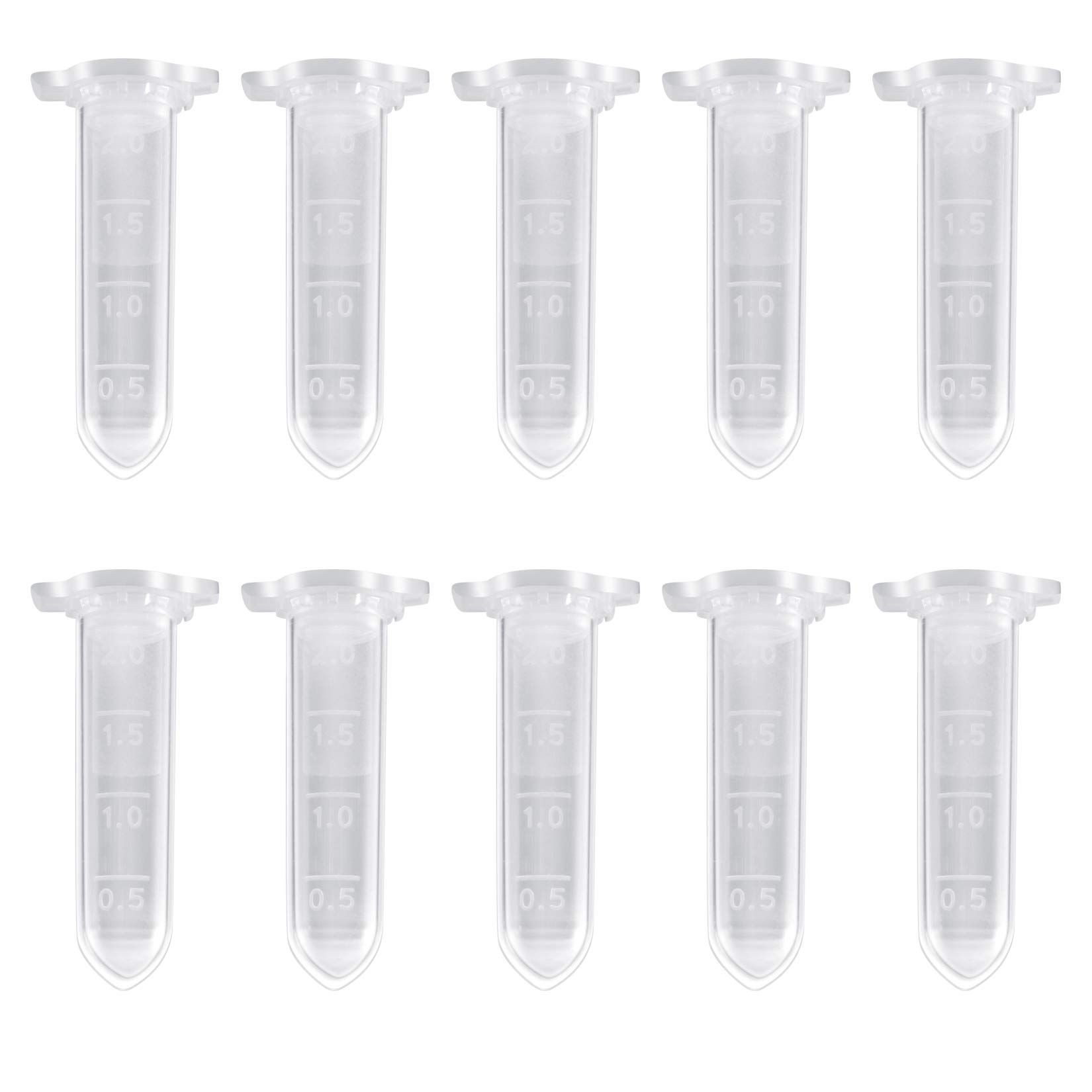 50 Tubes à Centrifuger 2,0 Ml Avec Bouchon Blanc - En Plastique PP, Gradués, Pour Laboratoire