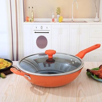 The Hybrid Non-Stick Wok Household Non-stick Cooking Wok General Induction Cooker Gas Stove Iron-cast Pot Family kitchen