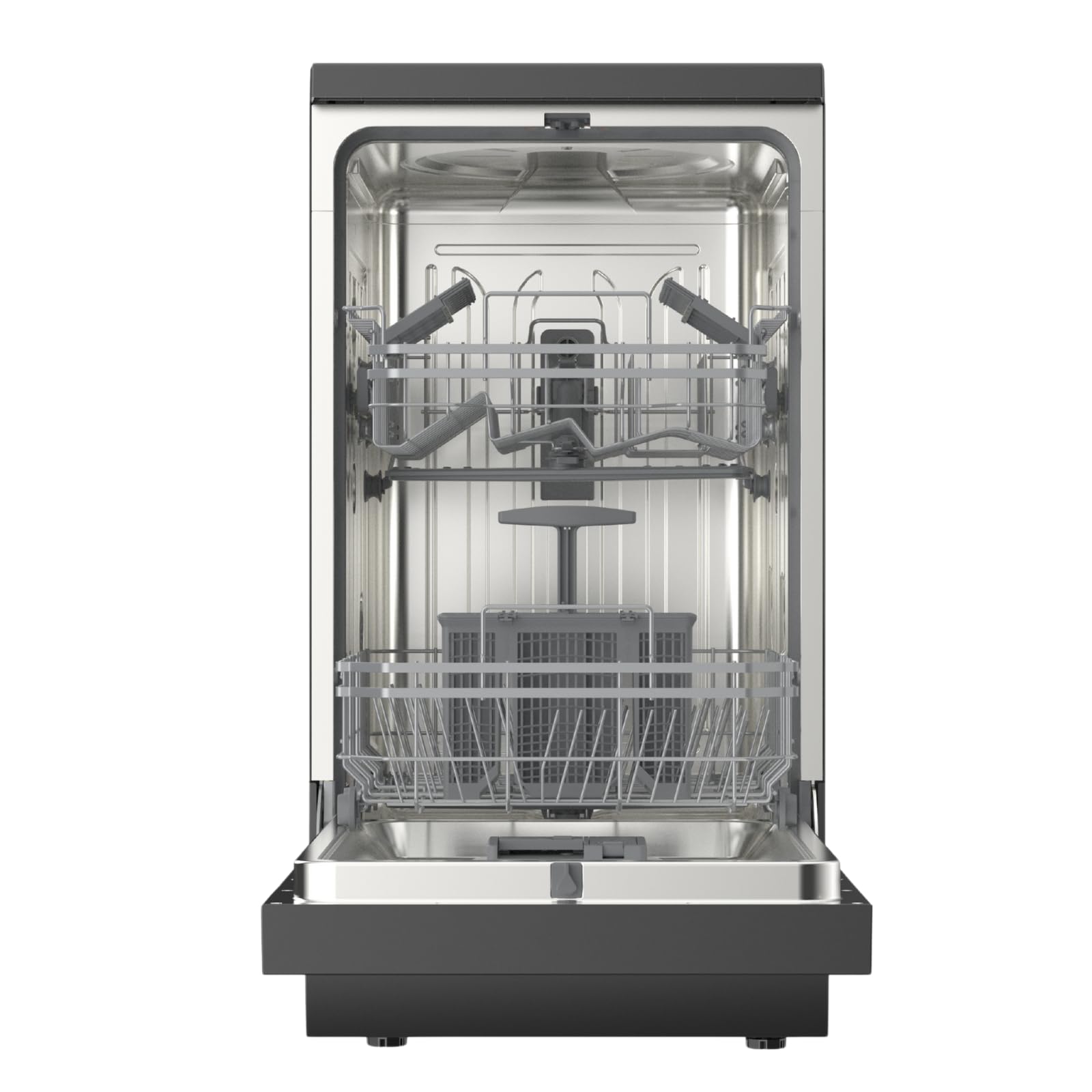 SIA SFSD459BL Freestanding Dishwasher, Slimline 45cm Width, 9 Place Settings, Delay Start, 4 Programs, 29 Minute Quick Wash, Black — view 3