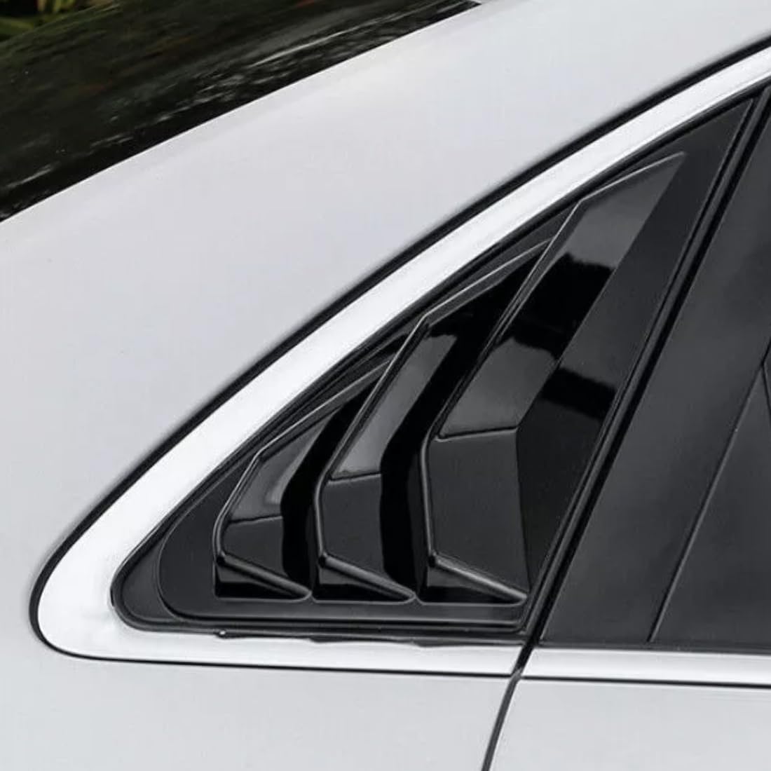 XITER 2PCS ABS Carbon Fibre Racing Style ABS Rear Side Window Louvers Air Vent Scoop Shades Cover Blinds for Audi A3 8V Sedan 2015-2020 (Bright Black)