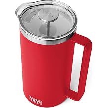 YETI Rambler 64 oz. French Press Coffee Maker, Rescue Red | with GroundsControl Filter