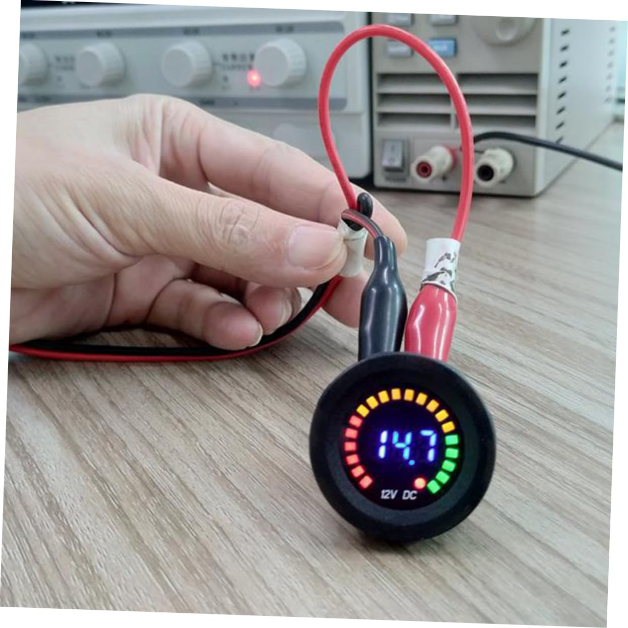 iplusmile 3pezzi Voltmetro Digitale Per Auto e Misuratore Di Batteria Con Schermo Led Display Capacità Batteria Per Camper Suv Utv e Veicoli Fuoristrada