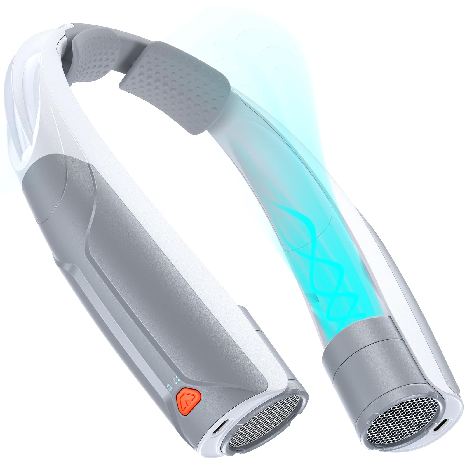 AaoLin Portable Neck Fan with 6000mAh Battery, USB-C Rechargeable, Grizzly Hands-Free Personal Fan 6 Speeds, 6-20Hrs Cooling for Outdoor Sports/Gym/Office, Adjustable 11oz Lightweight, Neck Cooler