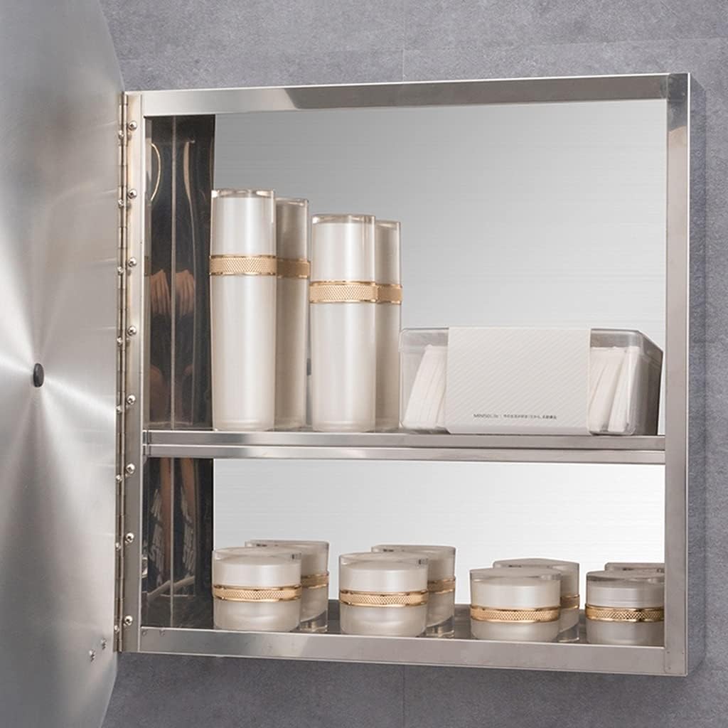 Bathroom LED Round, Wall-Mounted Storage Cabinet, Shelves for Storing Toilet Items, Medicine Cabinet with Mirror