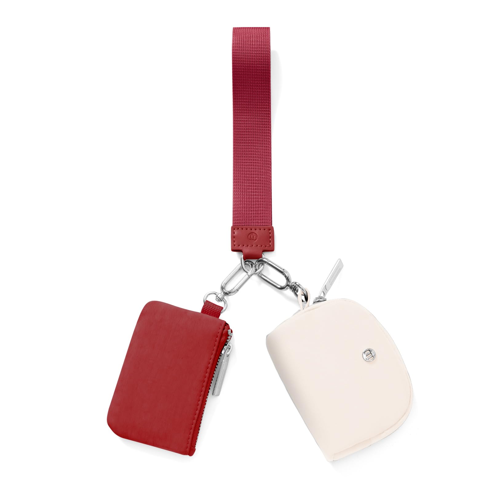 Keychain Wallet Mini Zip Around Wristlet Wallets for Women Detachable Dual Pouch Wristlet Portable Coin Purse Small Wallets