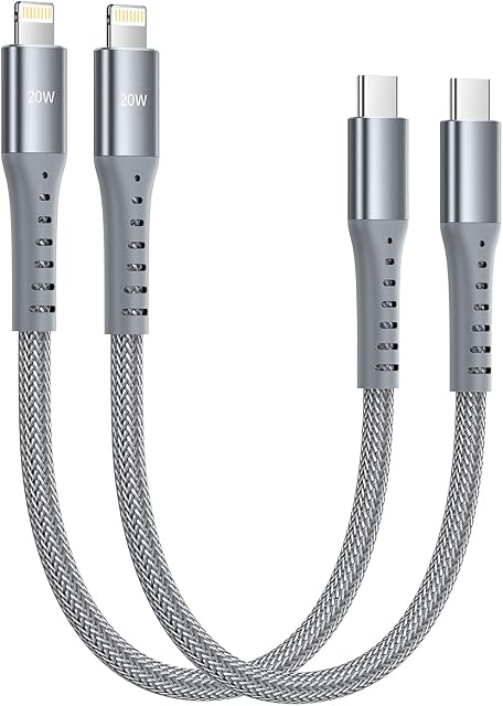 USB C to Lightning Cable,2Pack 0.3M USB C iPhone Charger Cable MFi Certified Short Nylon Braided USB-C Power Delivery Charging Lead for iPhone14 13 12 11 Pro Max X XS XR 8 7 6s Plus SE,iPad Air