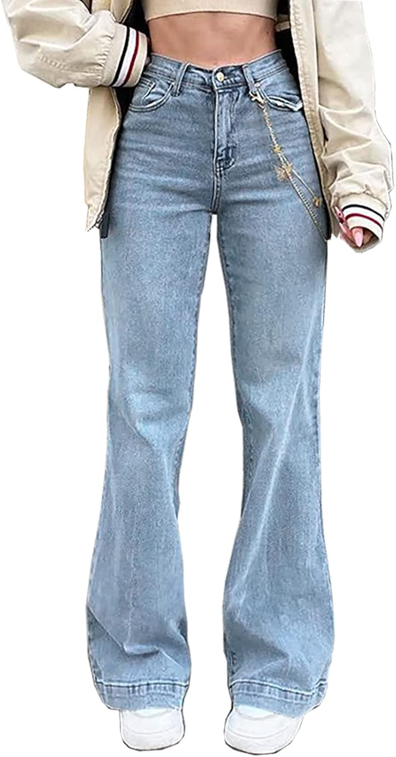 LQI Women's High Waist Baggy Boyfriend Jeans Distressed Wide Leg Denim Pants - Image 7