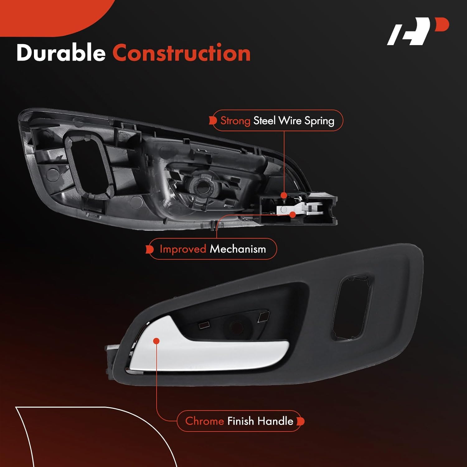 A-Premium Front Left Driver Side Interior Door Handle Compatible with Ford Escape 2013-2019, C-Max 2013-2018, Black Housing with Silver Lever, with Power Door Locks, Replace# CJ5Z-7822601-BB