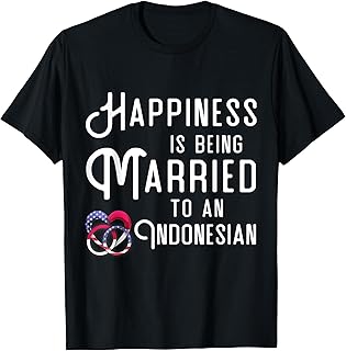 Indonesian Flag Wedding Rings Heart Marriage Indonesia T-Shirt