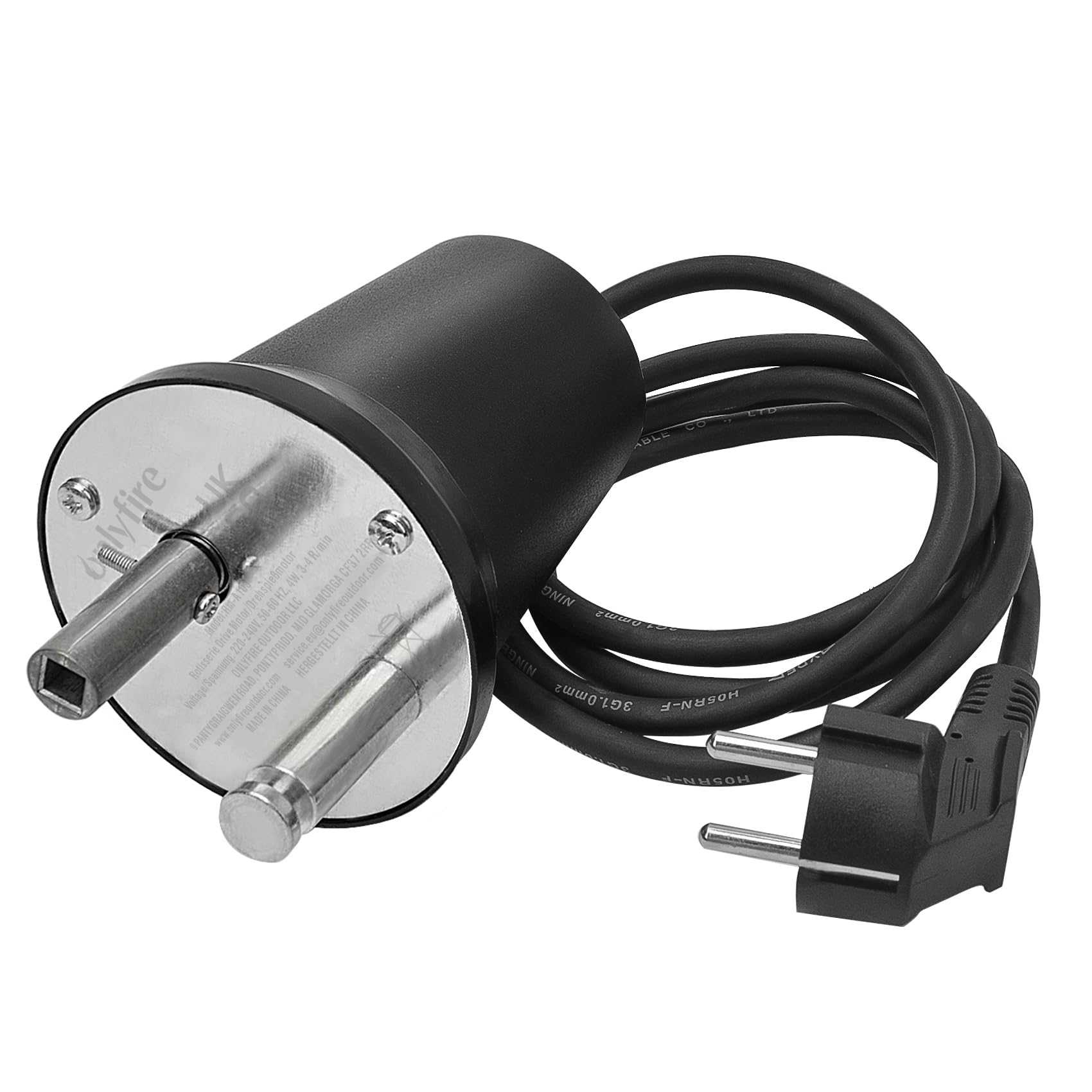 Onlyfire Motore girarrosto, Motore per spiedo da barbecue, Motore per Barbecue in Stile cipriota, 3-4RPM / min