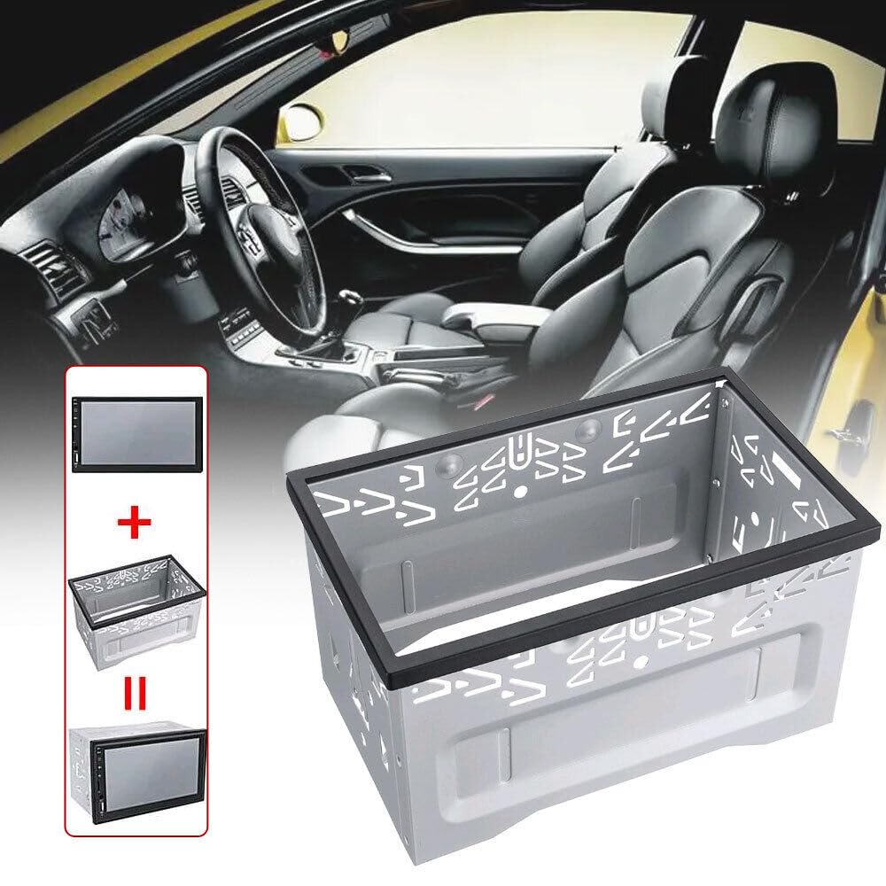 UGAR 14-003 182 X 102mm Universal Double DIN Installation Slot Metal Car Stereo Radio Mounting Frame 2DIN Universal Radio De Coche Adapter In-Dash Mounting Frame Complete Fitting Kit - View #2