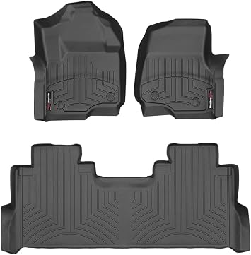 WeatherTech Custom Fit FloorLiners for Ford Super Duty, Super Duty, Super Duty - 1st & 2nd Row 441012-1-3, Black