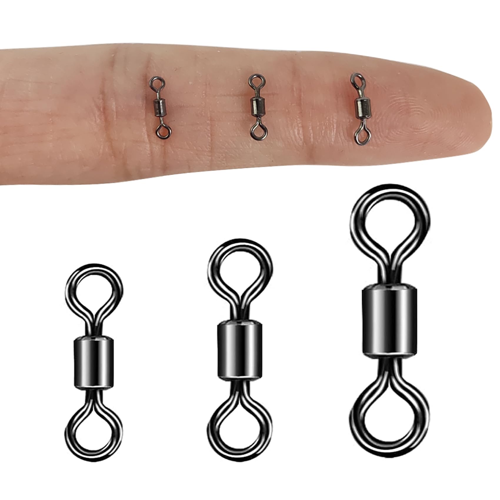 EUPHENG Micro Fishing Connector Tackles, Lightweight High Strength Fly Swivels Snaps to Reduce Line Twist for Fly Fishing Flies Tippet Leaders