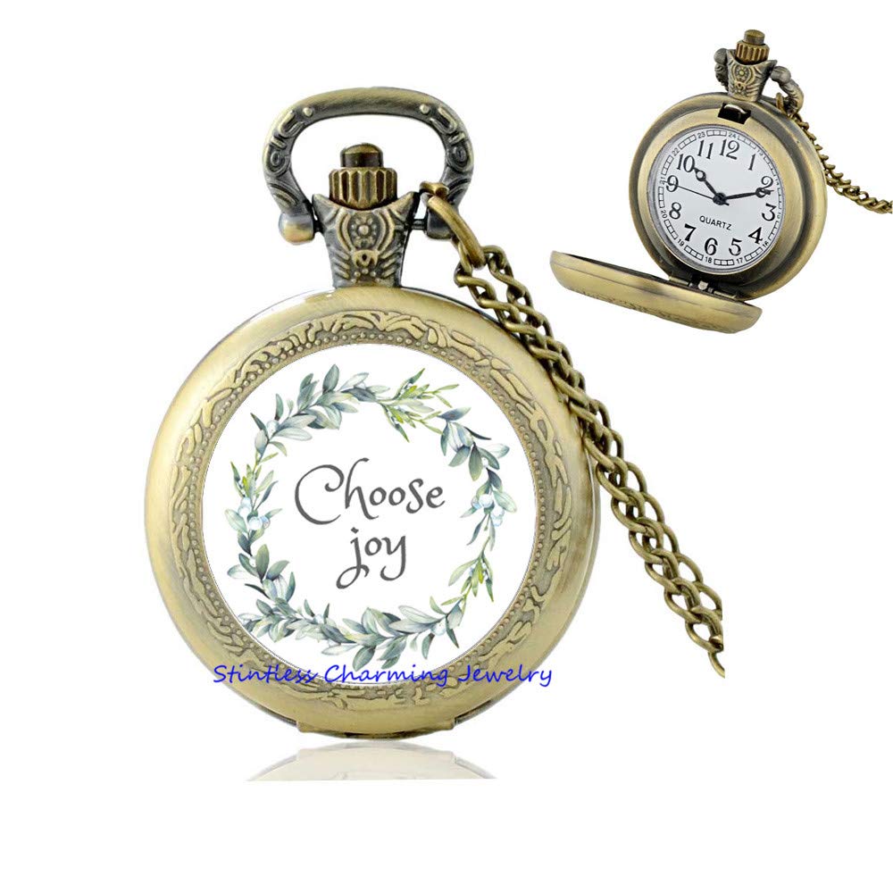 Joy Pocket Watch Necklace,Joy Jewelry,Find Hope Love and Joy Charm,Choose Joy,Today I Choose Joy,an Inspring Pocket Watch Necklaces-JV389