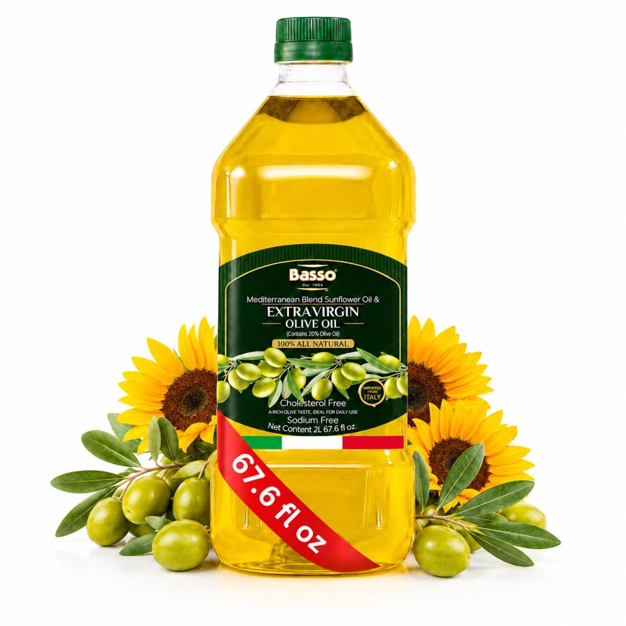 Amazon.com : BASSO 1904 - Italian Olive and Sunflower Oil Blend, 2