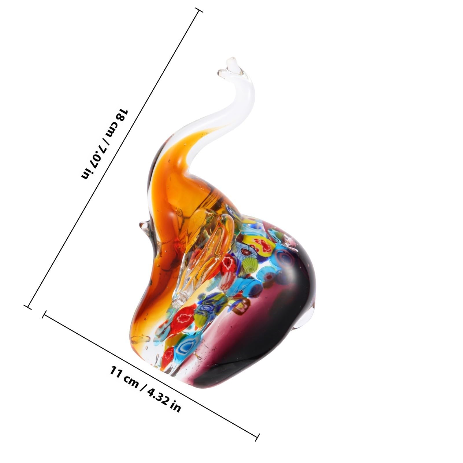 SEWACC Estatua de Elefante de Cristal para Escritorio, Adorno Artesanal