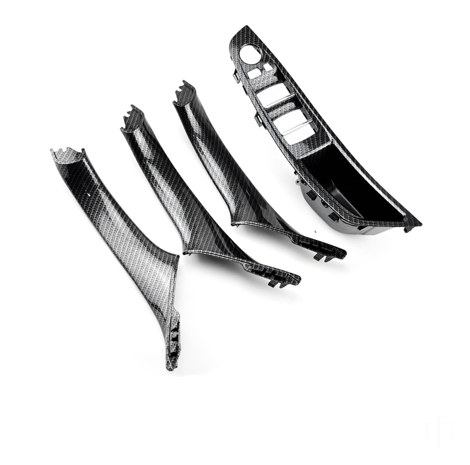 GTDTKGANAK for BMW for 5 for Series F10 F11 F18 2010-2017 Inner Door Handle Carbon Fiber Interior Door Panel Handle Decorative Covers(LHD,Carbon-7pcs)