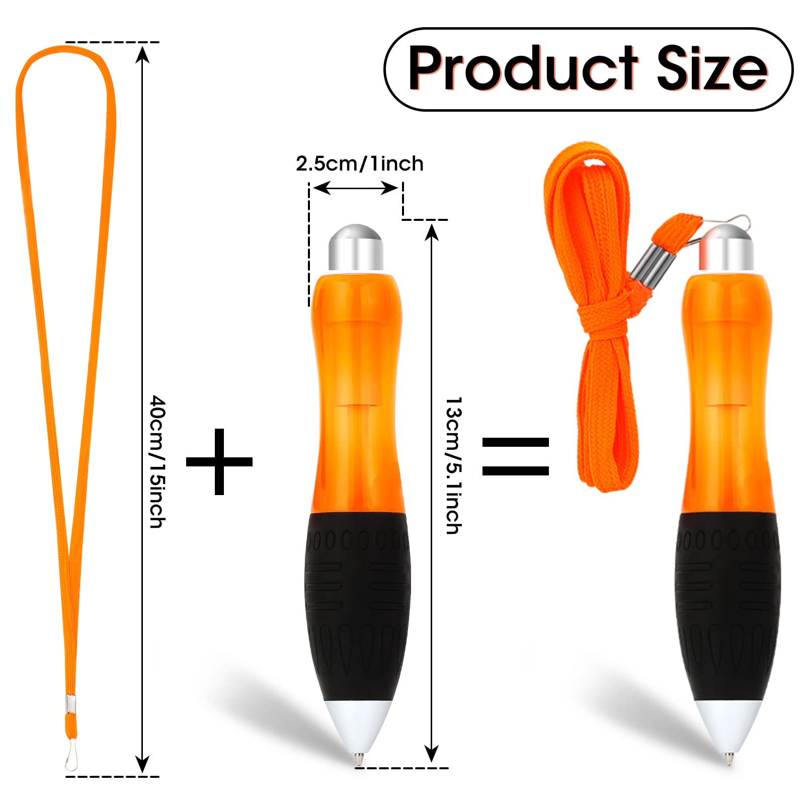 Guouet Super Big Wide Body Ballpoint Pens, Retractable PensFat Ballpoint Pens with Hanging Rope Large Wide Grip - Image 3