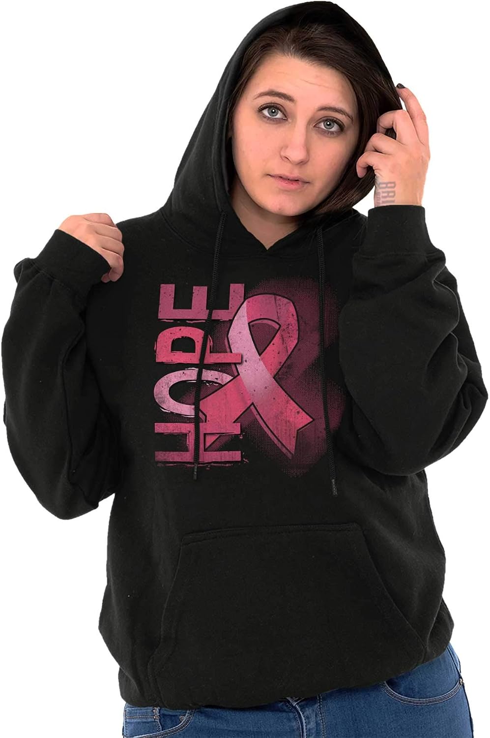 Hope Breast Cancer Awareness Warrior Hoodie Sweatshirt Women