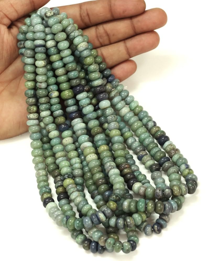 Perles opale vert olive naturelles et lisses pour créations de bijoux haut de gamme